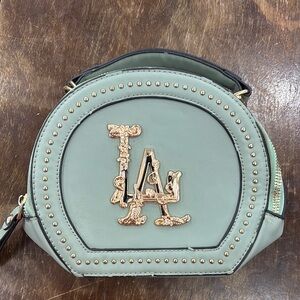 Privileged Angelino Green Handbag with Gold Accents